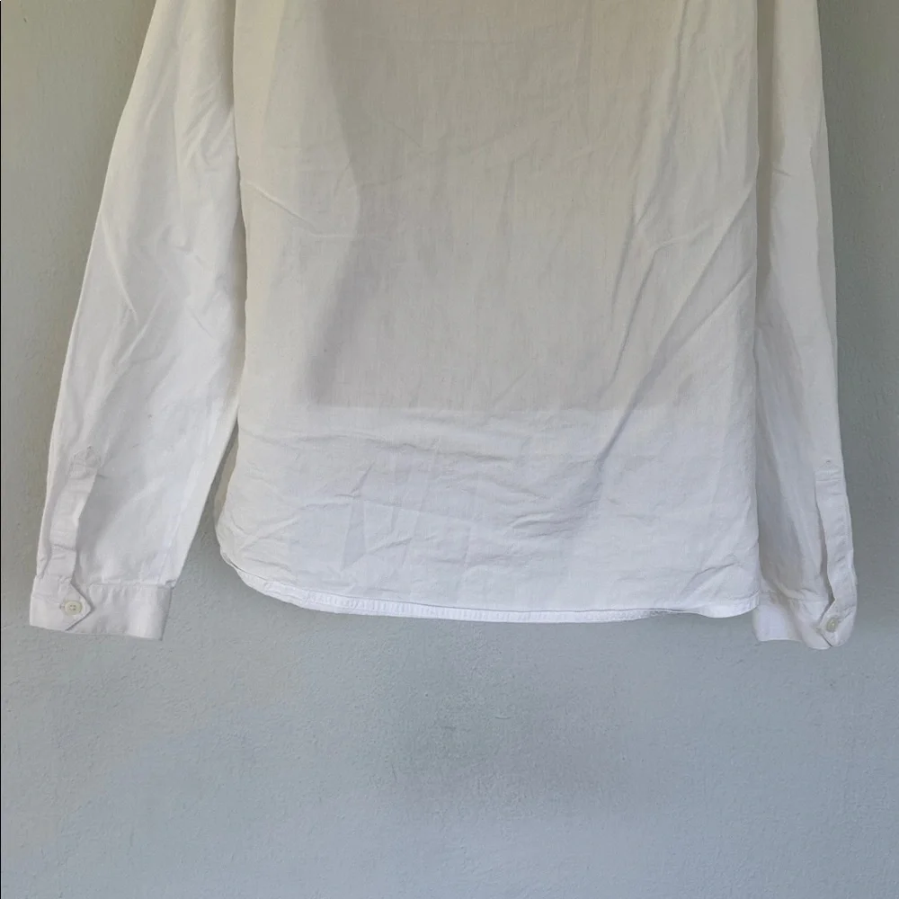 Ann Taylor LOFT white classic single pocket cotton button down dress shirt large